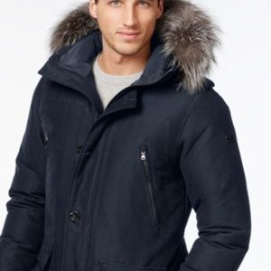 Michael Kors Mens Winter Parka with Fox Fur